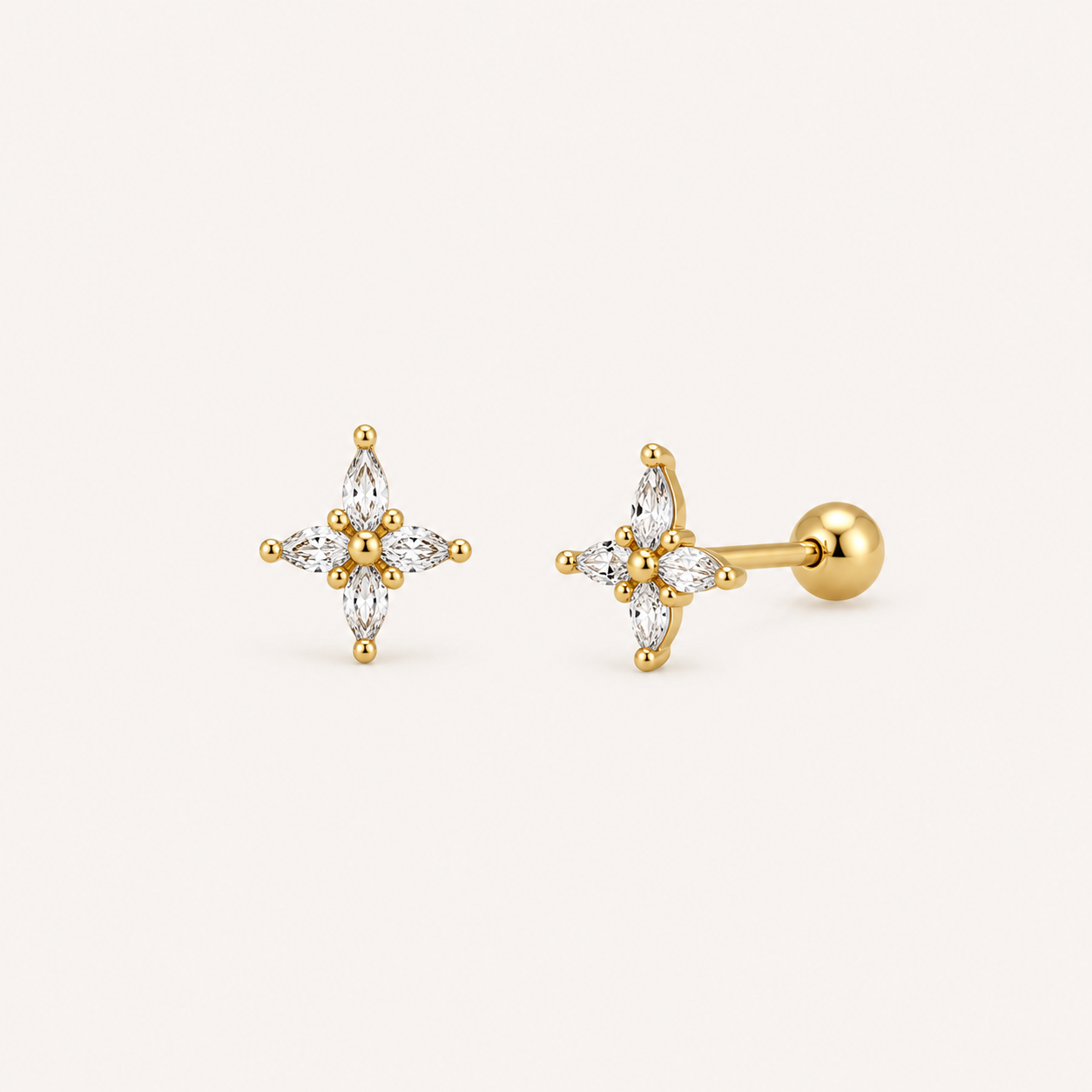 BALL STUD EARRING -YJ056