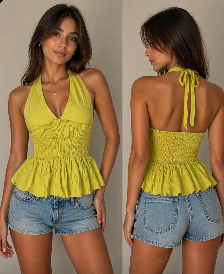 COTTON HALTER TOP